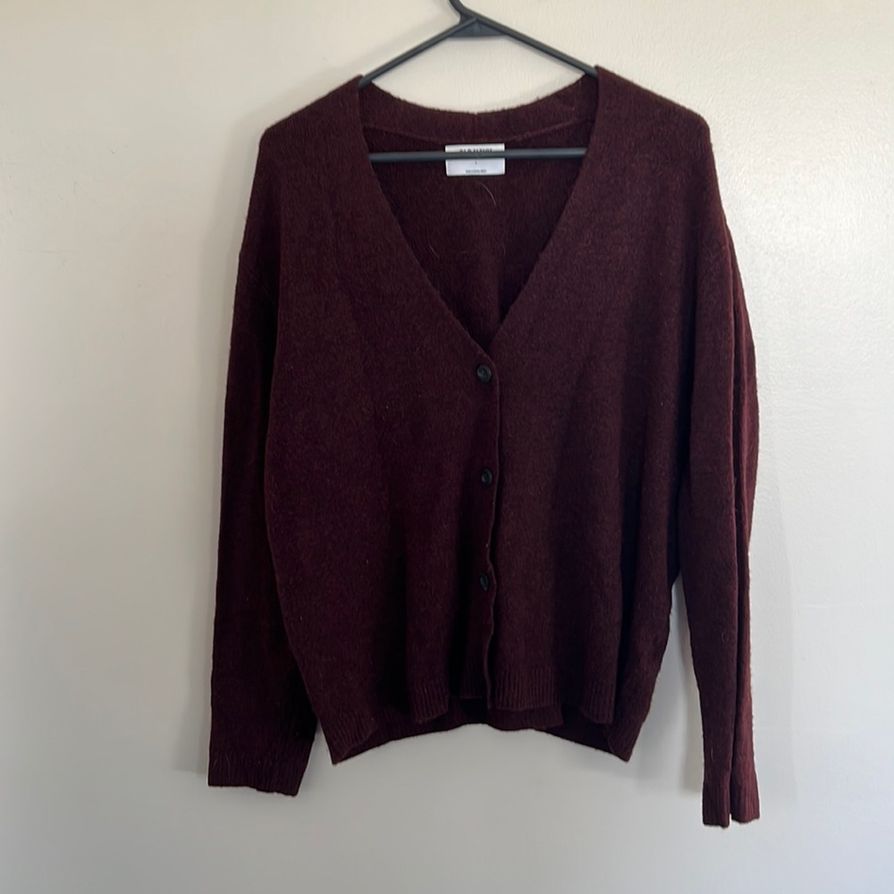 Wine colored cardigan